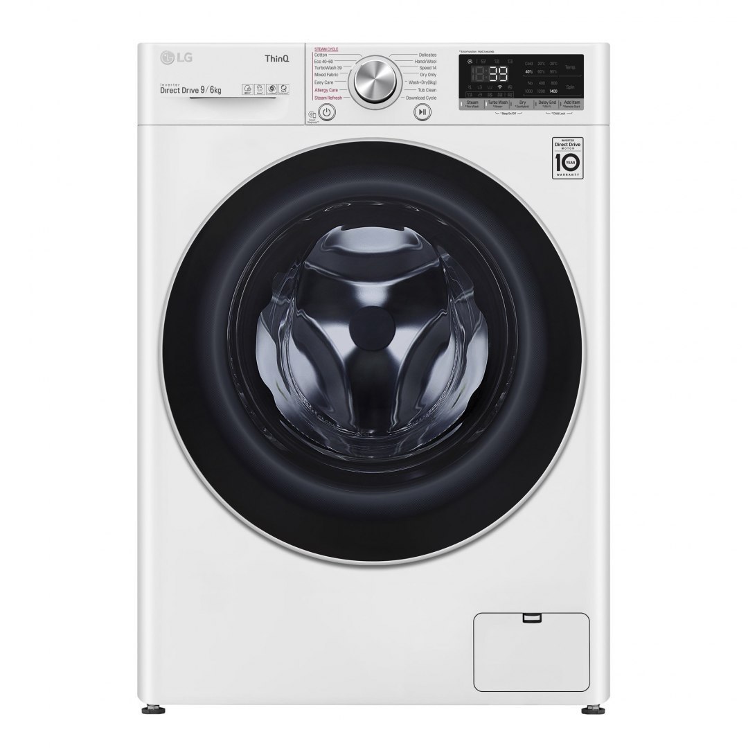 LG Washing Machine With Dryer F4DV709S1E A, Front loading, Washing capacity 9 kg, 1400 RPM, Depth 56.5 cm, Width 60 cm, Display,