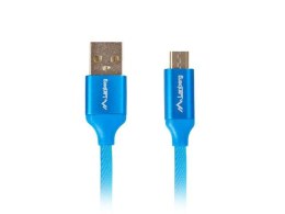Kabel Lanberg Premium CA-USBM-20CU-0010-BL (USB 2.0 - Micro USB typu B ; 1m; kolor niebieski)