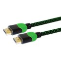 Kabel SAVIO GCL-06 (HDMI M - HDMI M; 3m; kolor czarno-zielony)