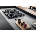 Hotpoint Hob HAGS 61F/BK Gas on glass, Number of burners/cooking zones 4, Mechanical, Black