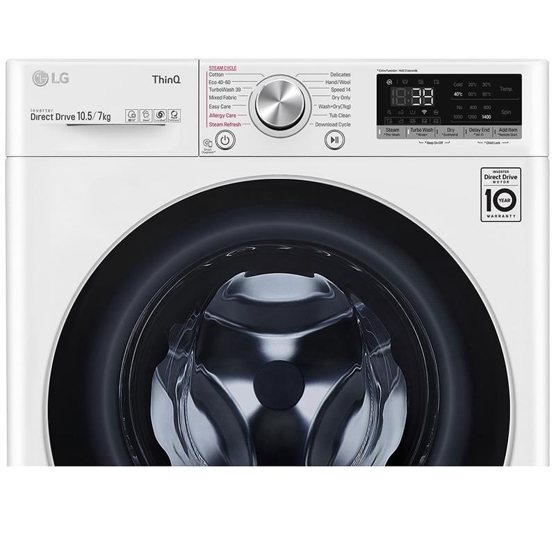 LG Washing Machine With Dryer F4DV710S1E Energy efficiency class A, Front loading, Washing capacity 10.5 kg, 1400 RPM, Depth 56