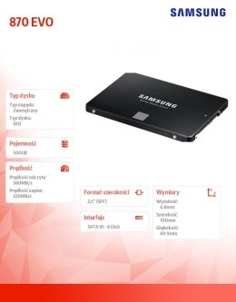 Dysk SSD 870EVO MZ-77E500B/EU 500GB