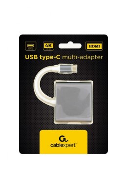 GEMBIRD GEMBIRD MULTI ADAPTER USB TYP-C (M) -> USB TYP-C; USB 3.0; HDMI SZARY