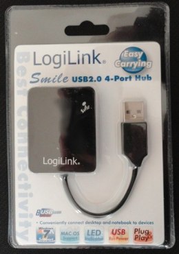 HUB USB 2.0 4-portowy 'Smile' - czarny UA0139