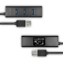 HUE-S2BL Hub 4-portowy USB 3.2 Gen 1 charging hub, 1.2m kabel, microUSB dodatkowe zasilanie