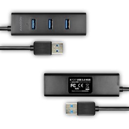 HUE-S2B Hub 4-portowy USB 3.2 Gen 1 charging hub, 30cm kabel, microUSB dodatkowe zasilanie