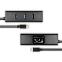 HUE-S2C Hub 4-portowy USB 3.2 Gen 1 charging hub, 40cm USB-C kabel, microUSB dodatkowe zasilanie