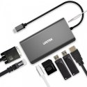 HUB 8-w-1 USB-C 3.1; HDMI; VGA; RJ45; SD; PD 100W; D1019B