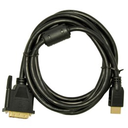 Kabel Akyga AK-AV AK-AV-11 (DVI-D M - HDMI M; 1,8m; kolor czarny)