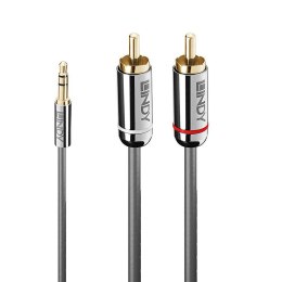 Kabel Audio/Video LINDY 2x RCA Plug/Jack plug 3.5mm, 2m, czarny