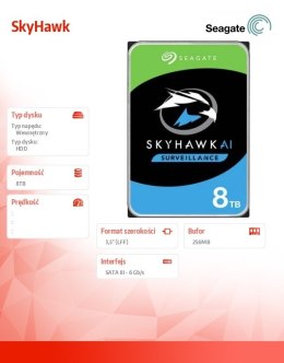 Dysk SkyHawk 8TB 3,5 cali 256MB ST8000VX010