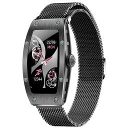 Smartwatch K18 Svarovski 1.14 cala 80 mAh czarny