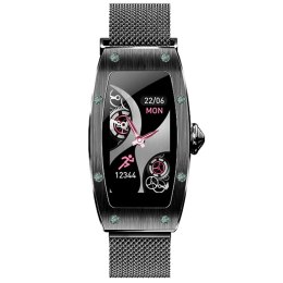 Smartwatch K18 Svarovski 1.14 cala 80 mAh czarny