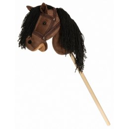Koń na kiju Hobby Horse brązowy z lejcami 80cm