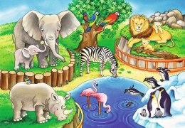 Puzzle 2x12 elementów Zwierzęta w zoo