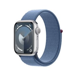 Watch Series 9 GPS, 45mm Koperta z aluminium w kolorze srebrnym z opaską sportową w kolorze zimowego błękitu