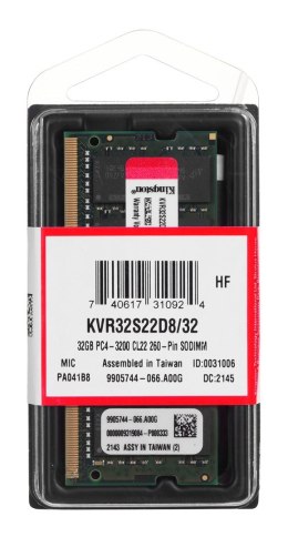 KINGSTON DDR4 SODIMM 32GB 3200MHz CL22 2Rx8