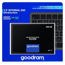 Dysk SSD GOODRAM CL100 gen. 3 (2.5″ /480 GB /SATA III (6 Gb/s) /540MB/s /460MS/s)