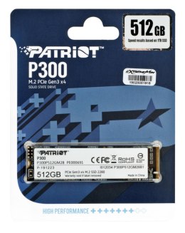 Dysk SSD PATRIOT P300 (M.2 2280″ /512 GB /PCIe NVMe Gen3 x4 /1700MB/s /1200MS/s)