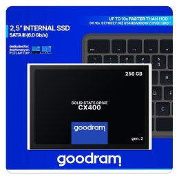 Dysk SSD GOODRAM CX400 gen. 2 (2.5″ /256 GB /SATA III (6 Gb/s) /550MB/s /480MS/s)