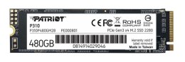 Dysk SSD M.2 PATRIOT P310 (M.2 2280″ /480 GB /PCIe Gen3 x4 /1700MB/s /1500MS/s)