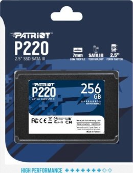 Dysk SSD PATRIOT (2.5″ /256 GB /SATA III /550MB/s /490MS/s)