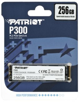 Dysk SSD PATRIOT P300 (M.2 2280″ /256 GB /PCIe NVMe Gen3 x4 /1700MB/s /1100MS/s)