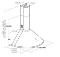 Okap kominowy AKPO WK-4 DANDYS 50 INOX (500mm; stal nierdzewna)