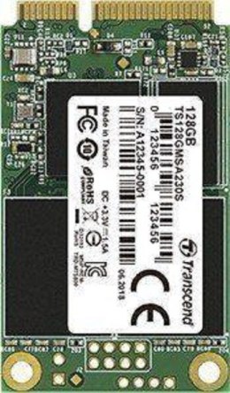 Dysk SSD TRANSCEND TS128GMSA230S 230S (mSATA″ /128 GB /Serial ATA 600 /550MB/s /400MB/s)